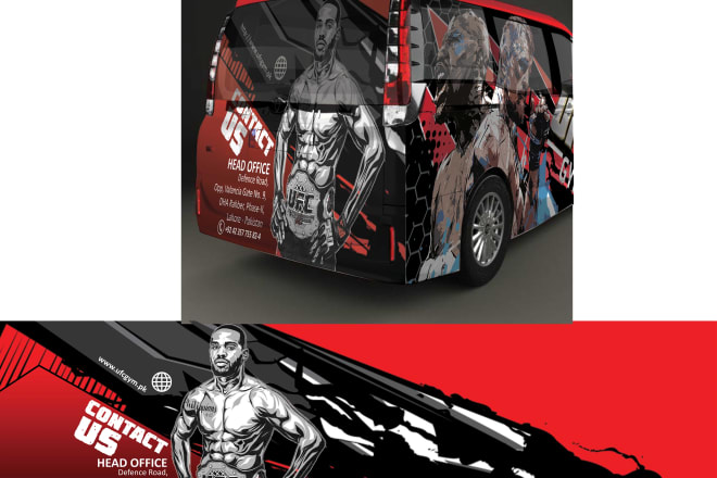 I will make a car wrap design and a mockup