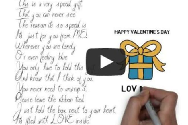 I will make a custom Valentine eCard video using fast draw whiteboard doodle