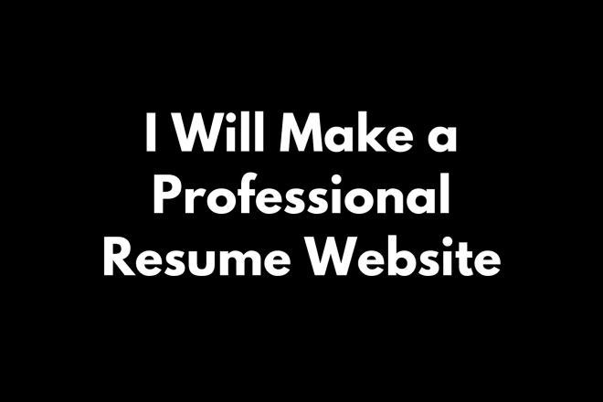 I will make a professional resume website