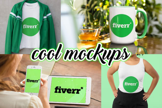 I will make a realistic mockup of your image on tshirts mugs