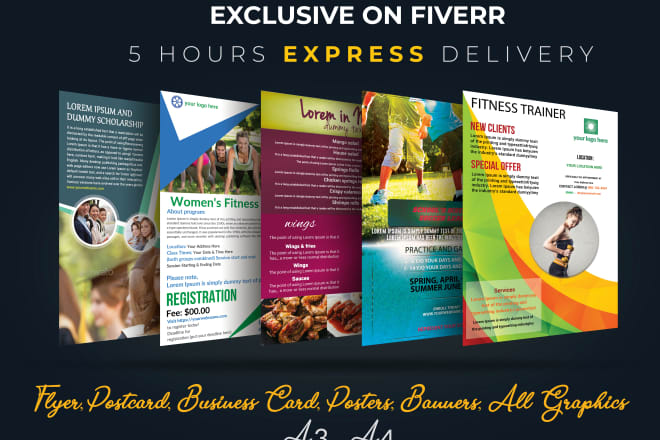 I will make all type flyers, brochure and all designs in 5 hours