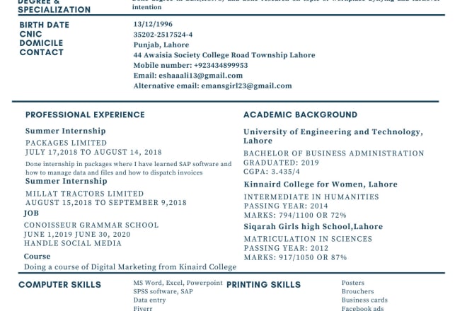 I will make creative resume templates for you