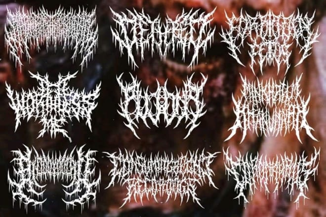 I will make custom brutal death metal, deathcore logo for your band