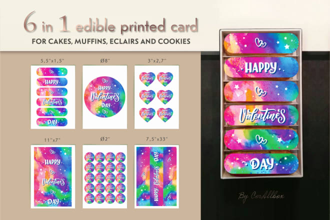 I will make edible postcard design for cake, cupcakes or eclairs