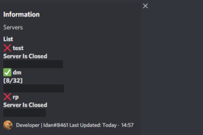 I will make for you a discord status bot fivem,csgo etc