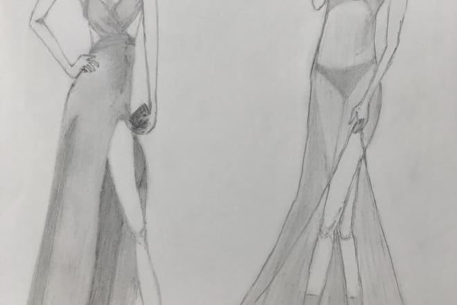 I will make pencil sketches fashion figures croquis scenery cartoons illustration