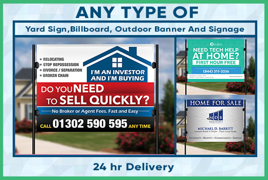 I will make professional real estate yard sign design