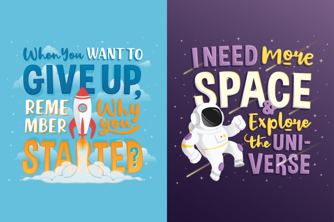 I will make typography quotes design with vector illustration