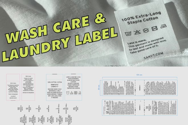 I will make wash care label and clothing label design