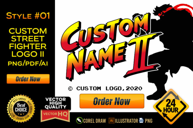 I will make you a street fighter custom name in 3 styles