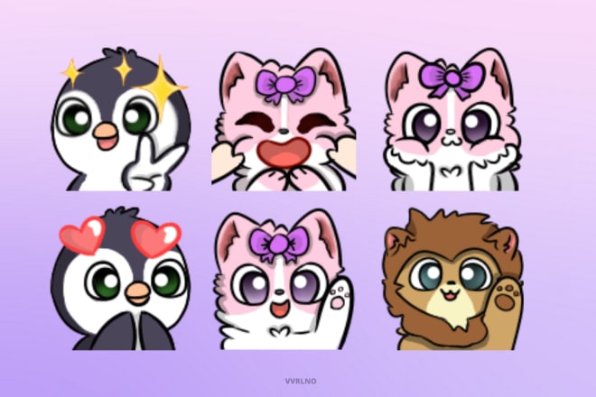 I will make you cute twitch emotes and sub badges