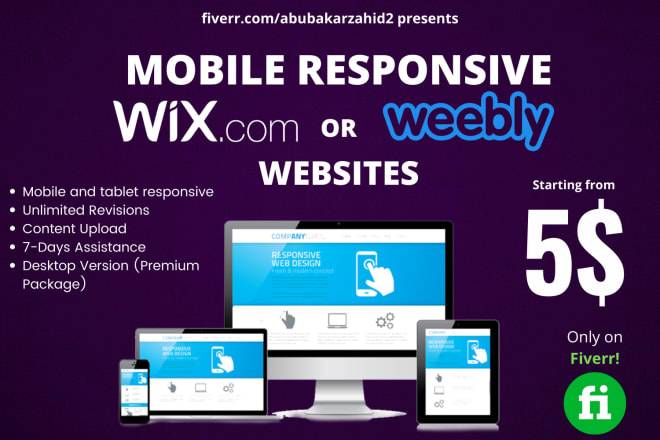 I will make your wix or weebly website mobile responsive