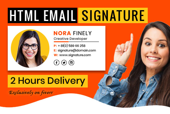 I will modern HTML email signature for outlook, gmail and apple