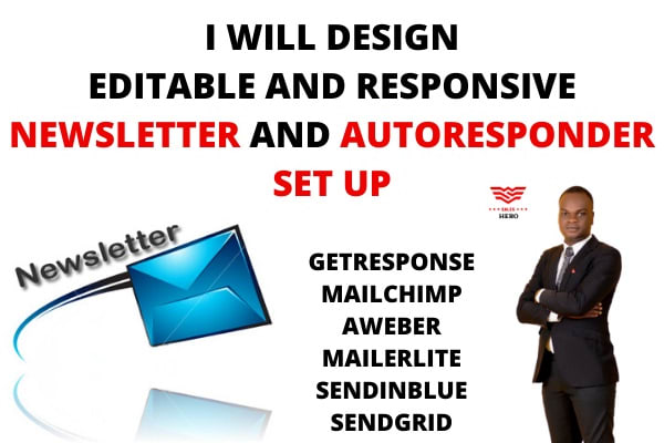 I will newsletter, email marketing, mailchimp, getresponse, aweber, landing page