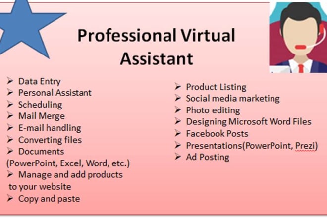 I will online virtual assistant job, managing different clients etc