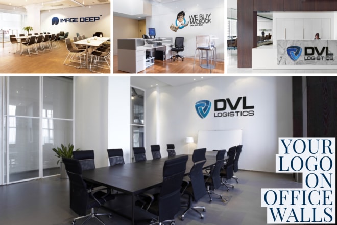 I will place your logo on to office walls photorealistic mockups