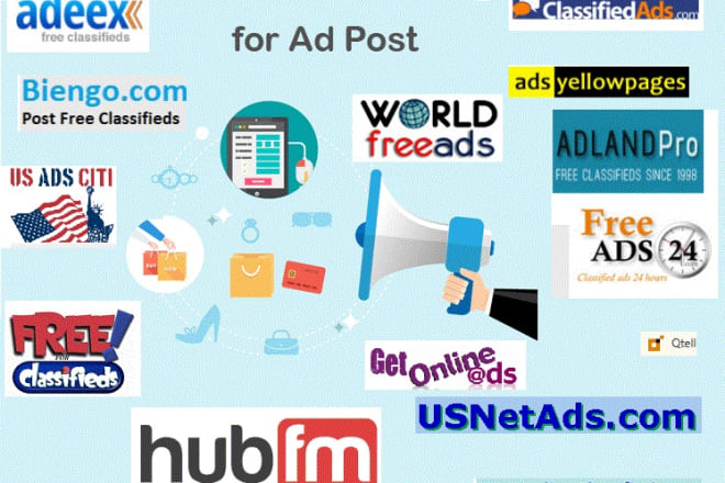 I will post your ad on 60 good classified websites