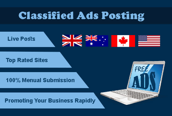 I will post your ads to top classified ad posting sites