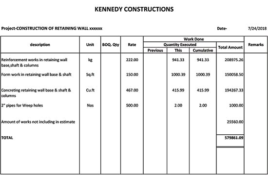 I will prepare complete bill of quantities for civil constructions