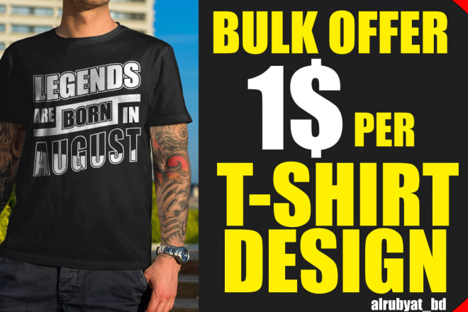 I will provide bulk custom t shirts trending designs for teespring