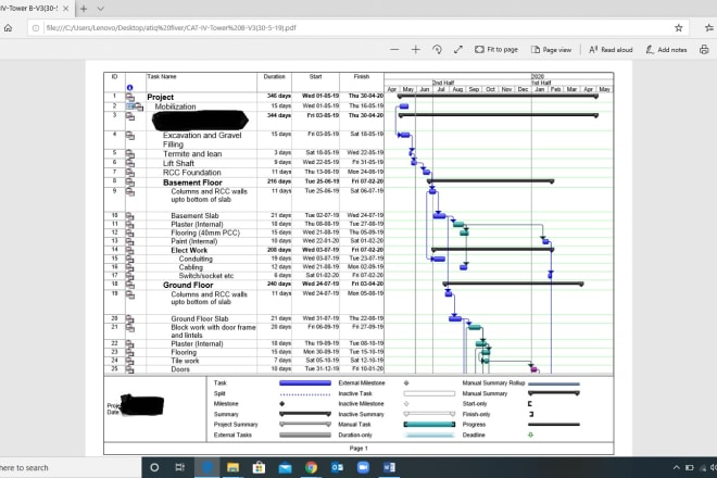 I will provide microsoft project schedule gantt chart timeline