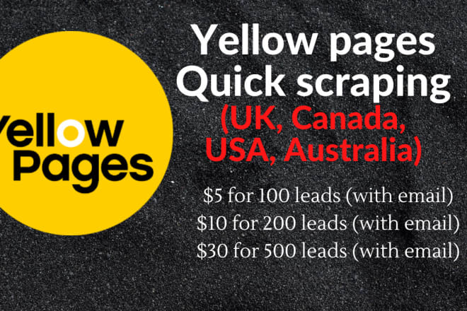 I will provide yellow pages scraping service