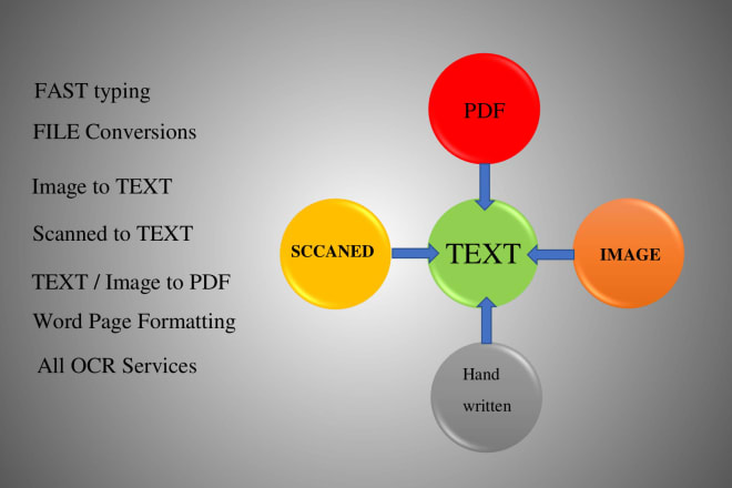 I will provide you text conversion, PDF conversions and data entry services