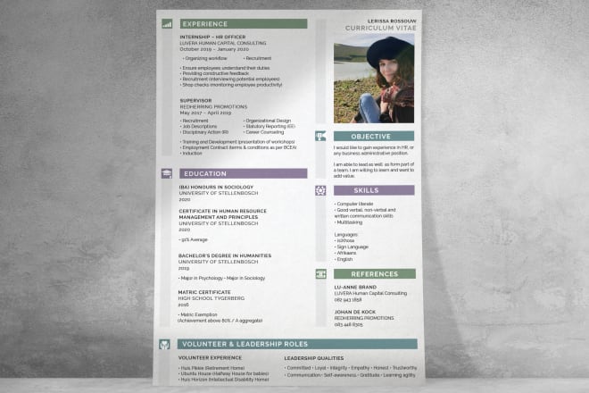 I will redesign your cv with a clean and modern layout