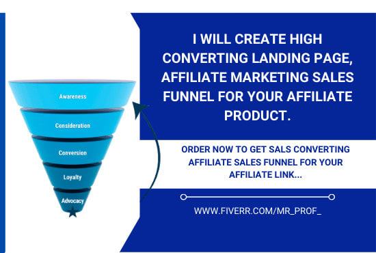 I will sales funnel, clickbank affiliate marketing sales funnel or landing page
