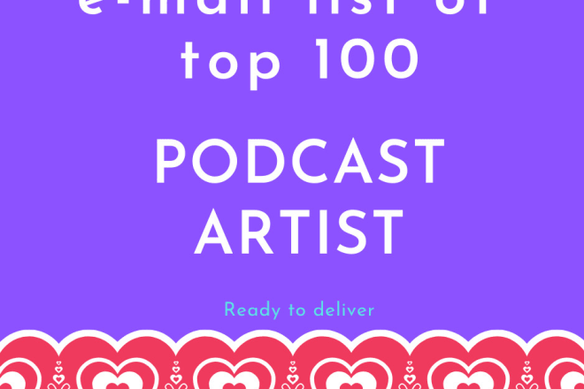 I will sell exclusive email list of 100 podcast artist or owner