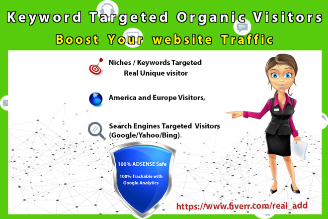 I will send america and europe targeted organic visitors by google