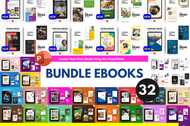 I will send an 32 ebooks bundle template powerpoint editable
