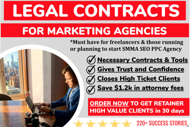 I will send legal documents for the marketing seo, fb ads agency