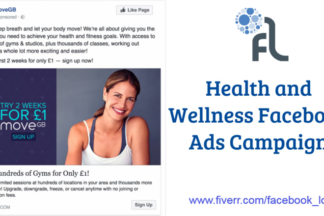 I will set up facebook advertisement for health and wellness