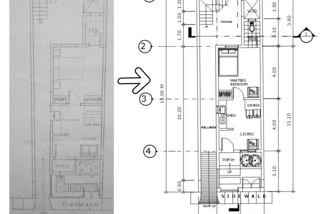 I will sketch to floor plan