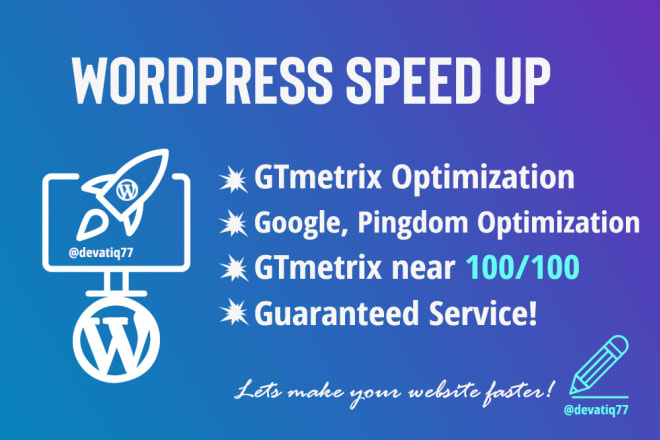 I will speed up wordpress, page speed optimization