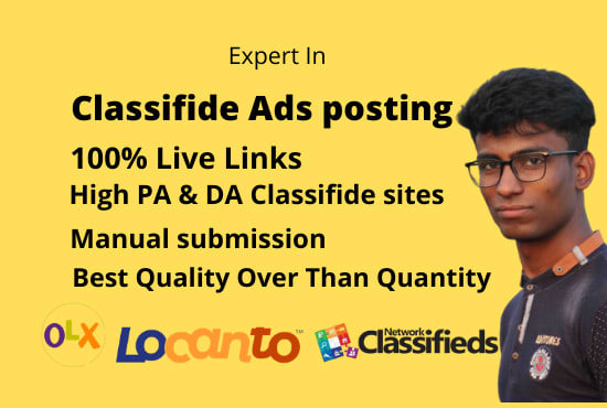 I will submit 50 classified ads manually in USA