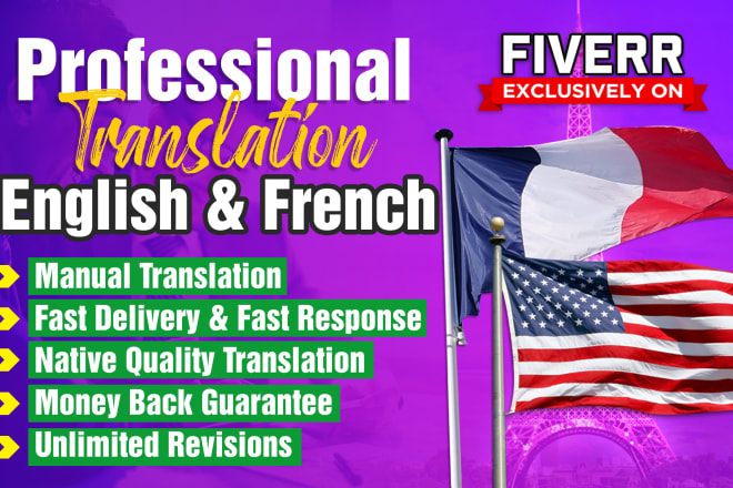 I will translate canadian french, french, and english