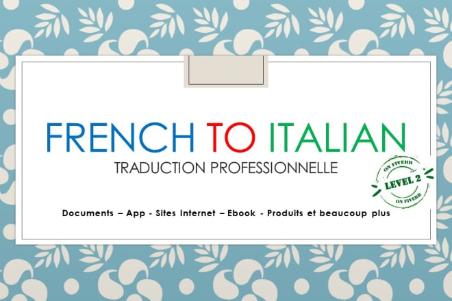 I will translate french to italian
