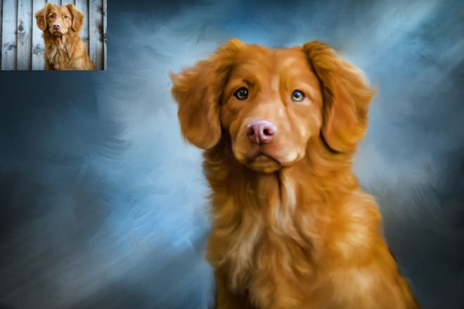 I will turn your pet portrait into beautiful digital oil painting