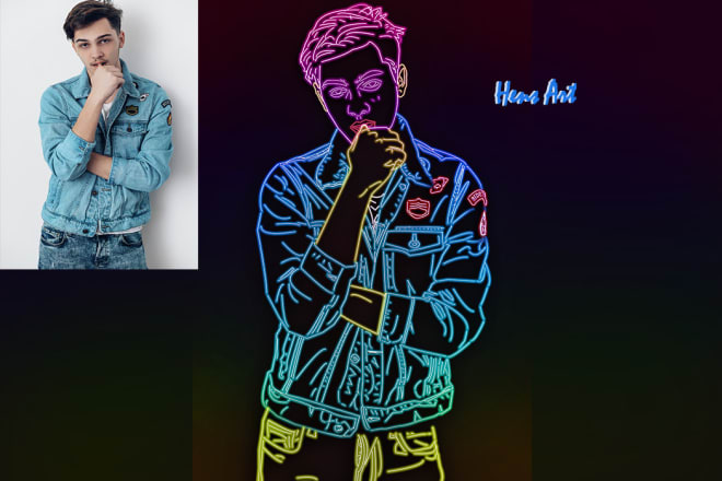 I will turn your photos into cool neon art lines