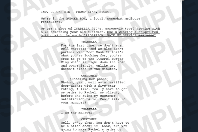 I will turn your written story into a movie script