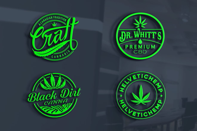 I will unique cannabis natural hemp cbd oil and medical logo