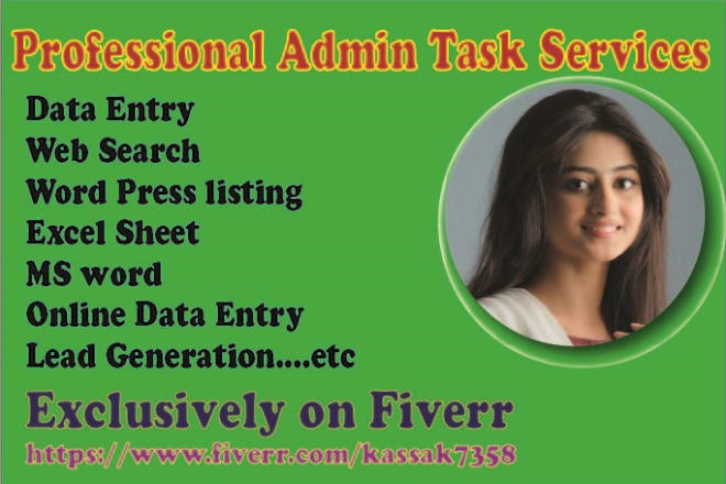 I will virtual assistant for data entry and web search, excel