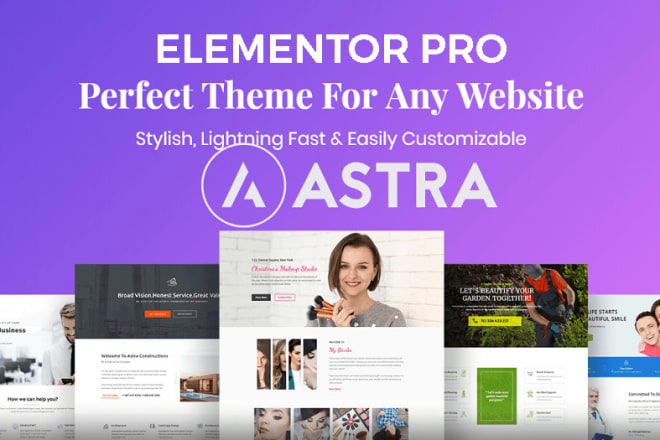 I will wordpress website using astra pro theme and elementor pro