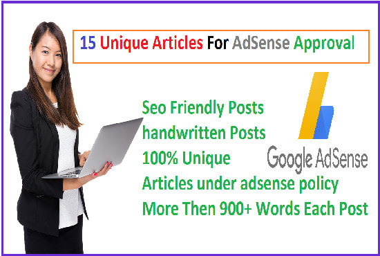 I will write 15 unique articles for google adsense approval