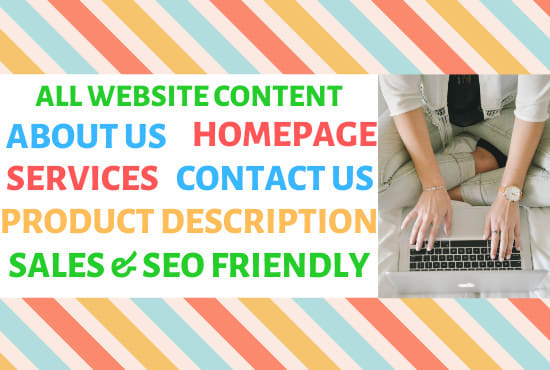 I will write about us, homepage, services and all website content