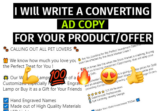 I will write an engaging ad copy for your facebook ads