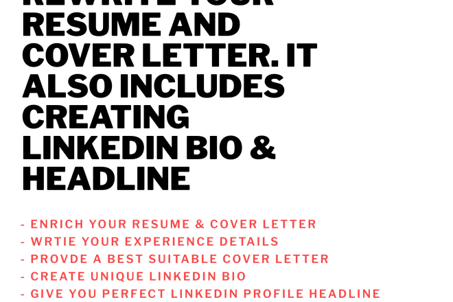 I will write and rewrite an outstanding resume and cover letter