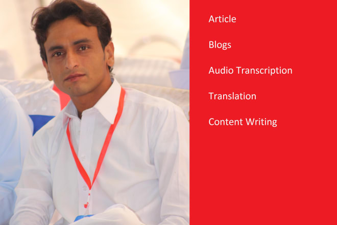 I will write blogs, articles, online content, audio transcription etc